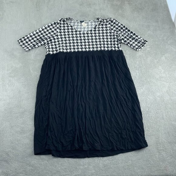 Ulla Popken Dresses & Skirts - Ulla Popken Womens Houndstooth & Black Maxi Dress Size 18/20  3291